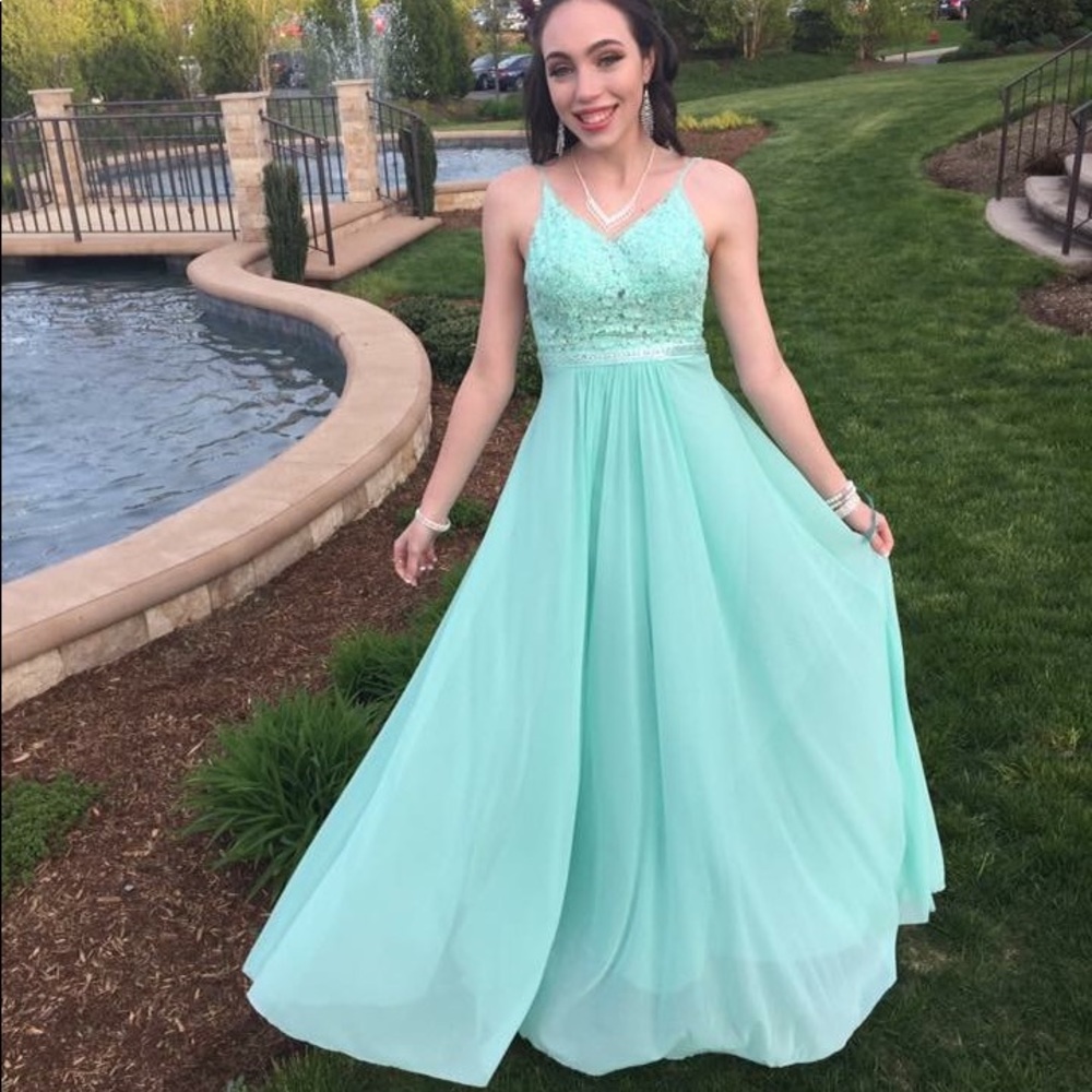Sea foam green dress